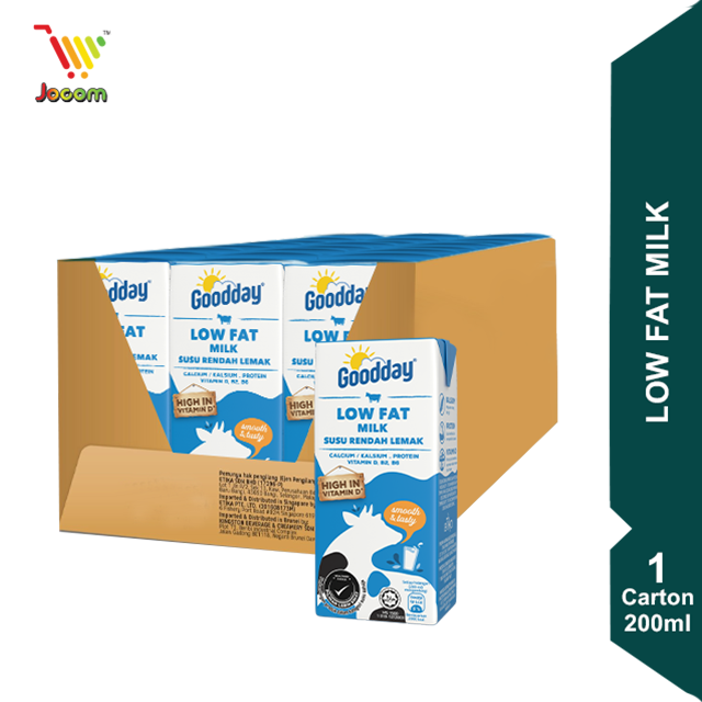 Goodday UHT Low Fat Milk 1 Carton (24 x 200ml) [KL & Selangor Delivery Only]