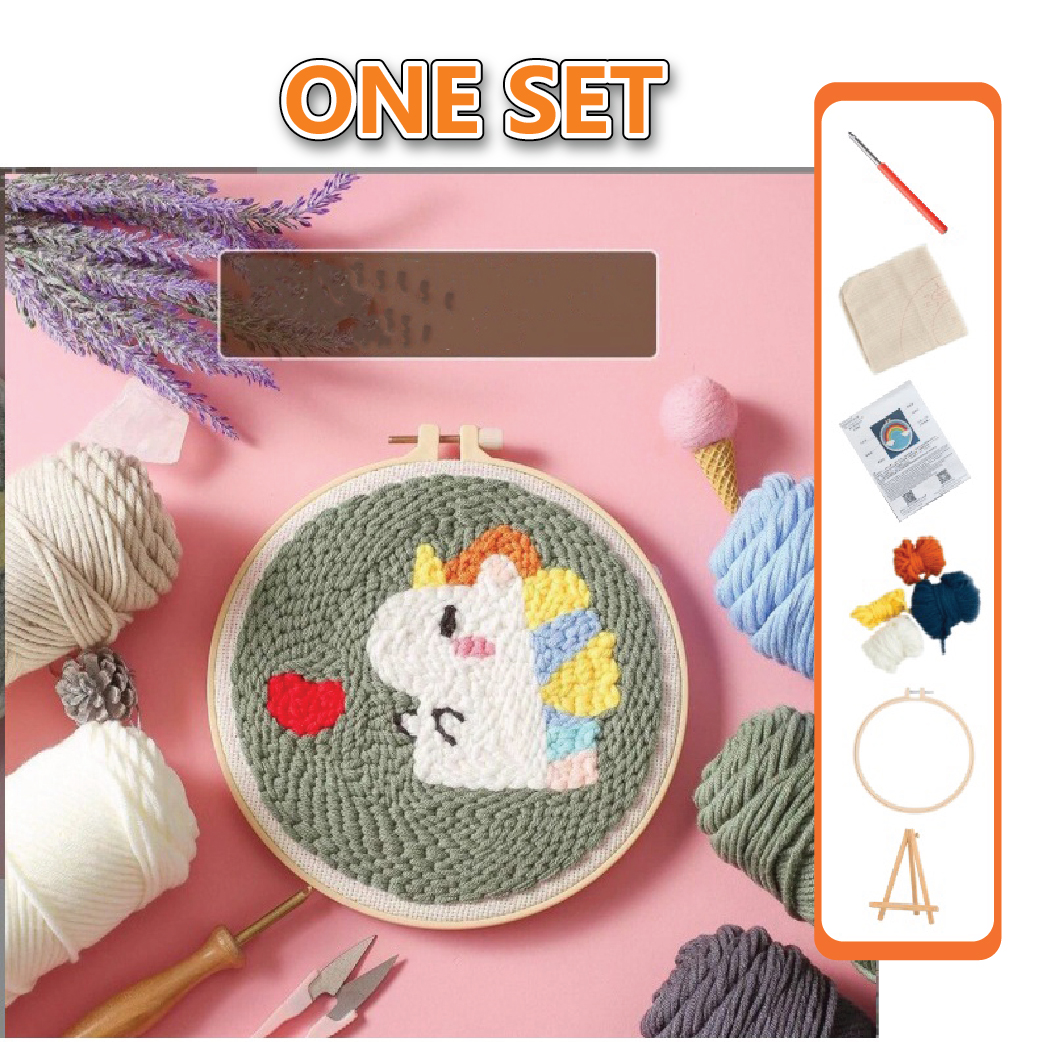 Awotech Embroidery Kit Set Beginner Embroidery Kit Sewing Kit Set Sulaman Cross Stitch Set Art & Craft 刺绣手工 DIY