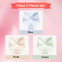 【OFFICIAL】VEIMIA 3-6 Pieces Womens Ice Silk High Waisted Seamless Underwear Tummy Control Brief Panties
