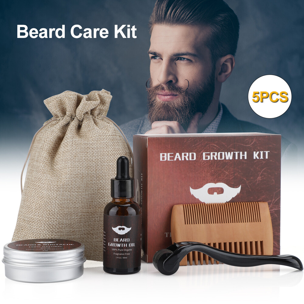 Dầu kích thích mọc râu cho nam giới ban đầu râu tăng trưởng Kit râu Serum mọc cho Râu nam kim lăn Titan dưỡng râu Lược