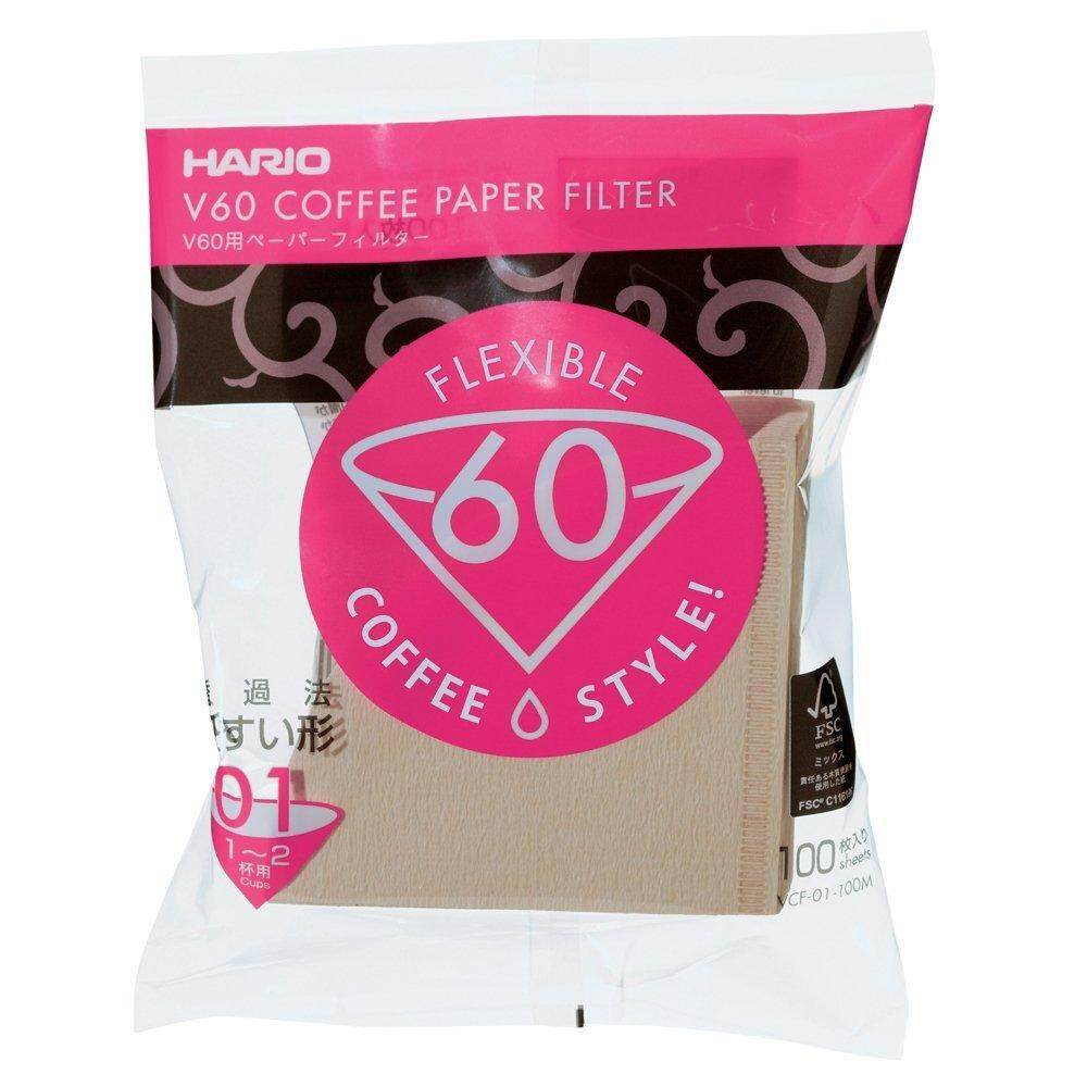 Hario Japan V60 Filter Paper Size 01 Misarashi Brown (100 Pcs)