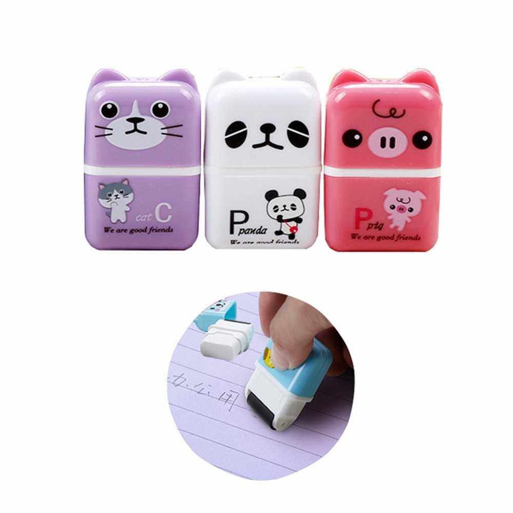 6pcs Cute Animal Pencil Eraser Cartoon Small Roller Erasers Rubber ...