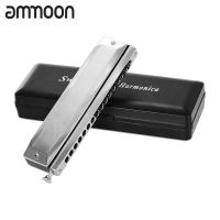 [ammoon]Swan SW-1664 16 Holes C Key 64 Tones Harmonica Mouth Organ with Storage Case and Cleaning Cloth