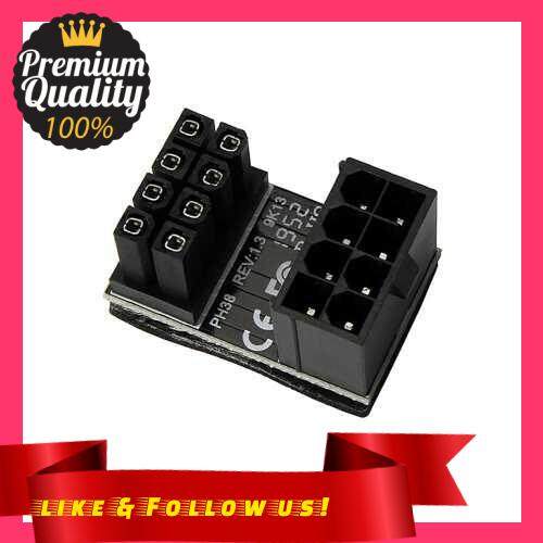 People\'s Choice PH38A ATX 8Pin Female to 8Pin Male 180 Degree Angled Adapter for Desktops Graphics Card (Black)