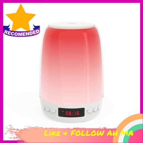 BEST SELLER Wireless BT5.1 Speaker Touch Lamp Colorful Night Light Alarm Clock Time Display White No