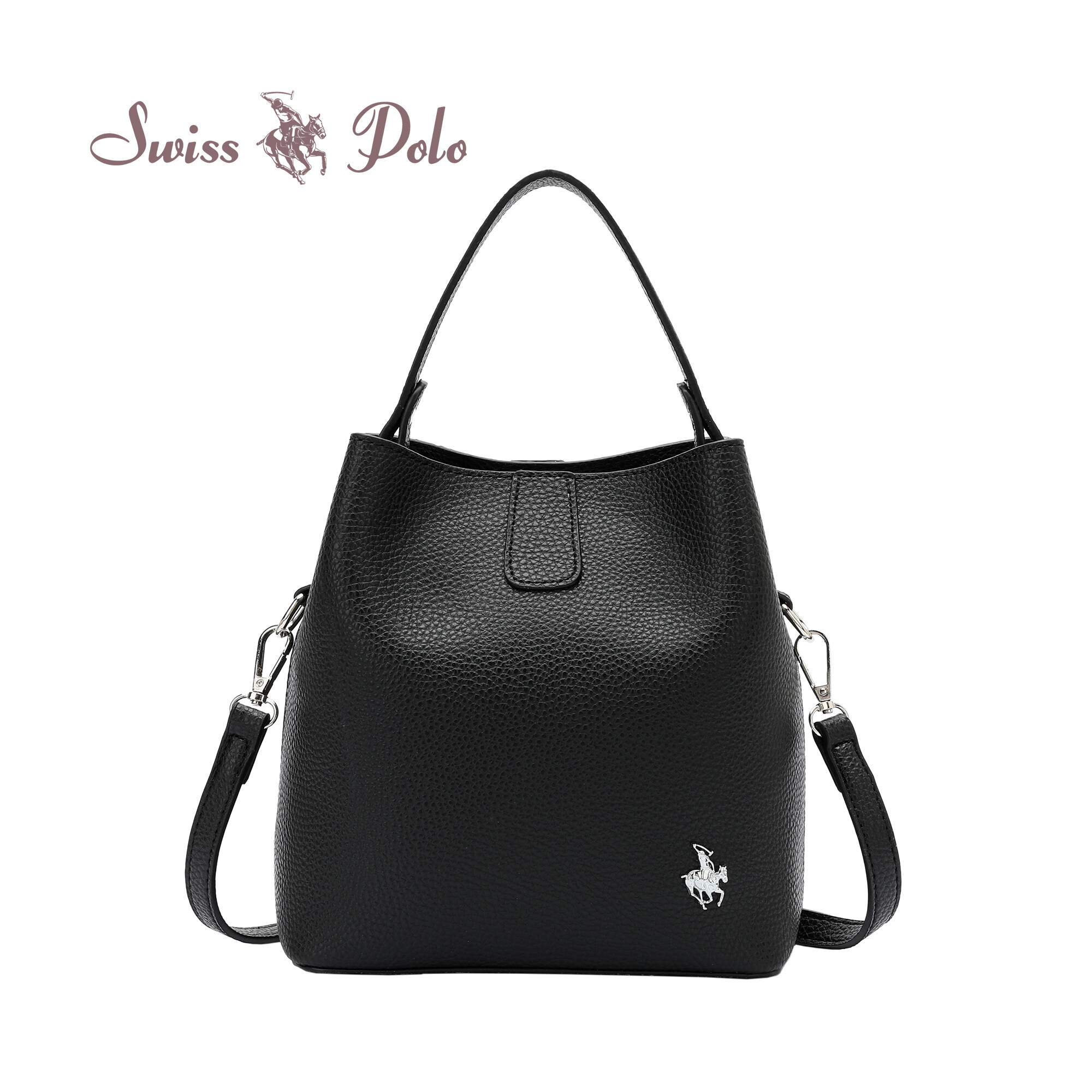 SWISS POLO Ladies Top Handle Sling Bag HDW 342-1 BLACK