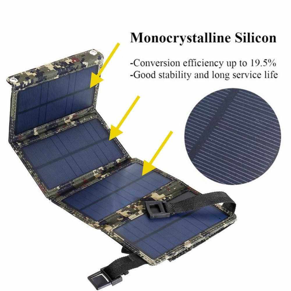 USB Solar Charger 20W Portable Solar Panel Phone Charger for iPhone ...