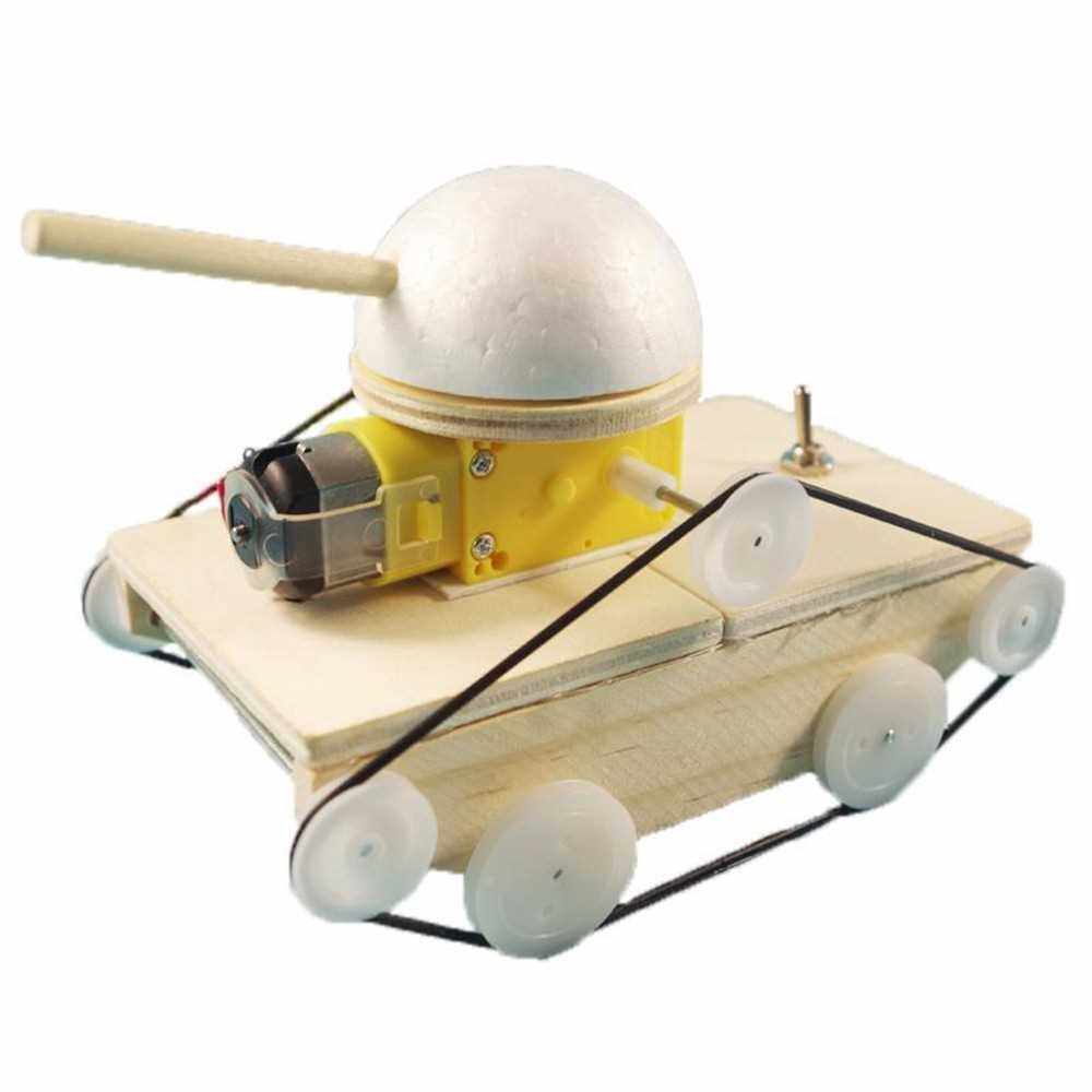 Wood Tank Building Kit 3D Assemble Wooden Car DIY Four-wheel-drive Car Model Material Set Creative Teaching Educational Science Experiment Toy Gift for Boys Girls Children Kids and Adult (Standard)
