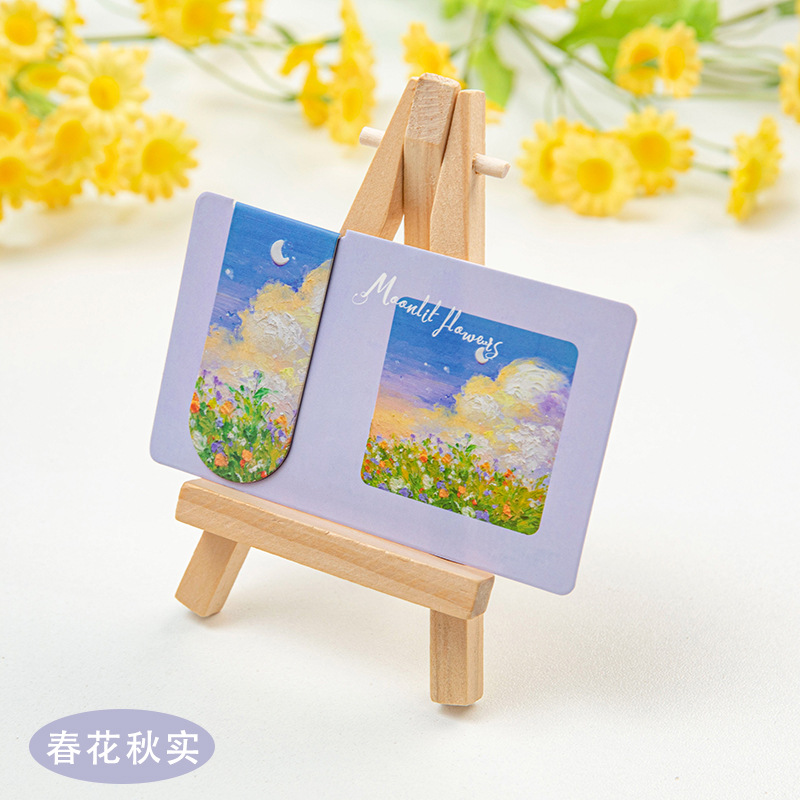 Painting Magnetic Bookmark 油画磁性书签 Penanda Buku Kertas Comel Hadiah Murid Cute Magnet Bookmark Stationery Student Page Clip
