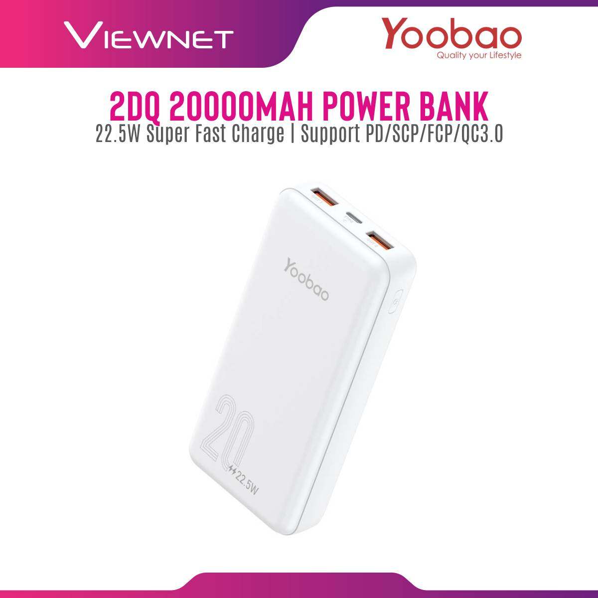 Yoobao D20Q 20000mAh 22.5W Super Fast Charge Power Bank Support PD/SCP/FCP/QC3.0 with Dual Output