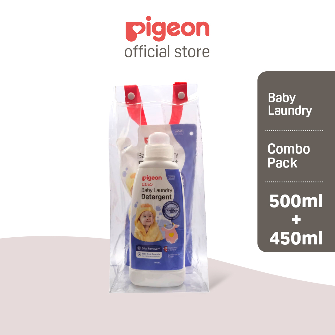 PIGEON Baby Laundry Detergent 500ml Bottle & 450ml Refill