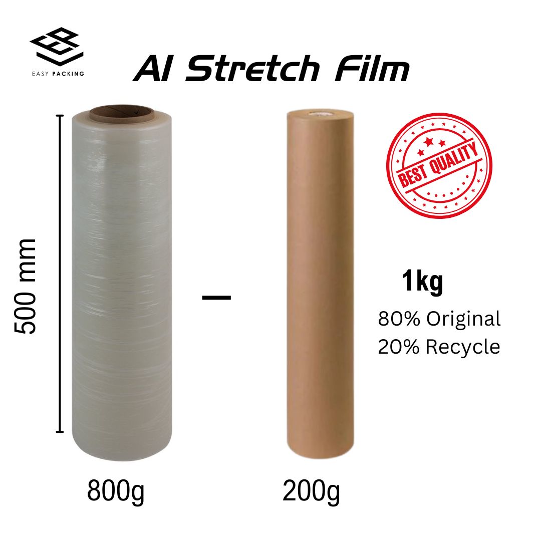 Many Stock Stretch Film 2.2kg Roll - 23Micron 200m Transparent Plastic Wrap for Gift Wrapping & Packaging