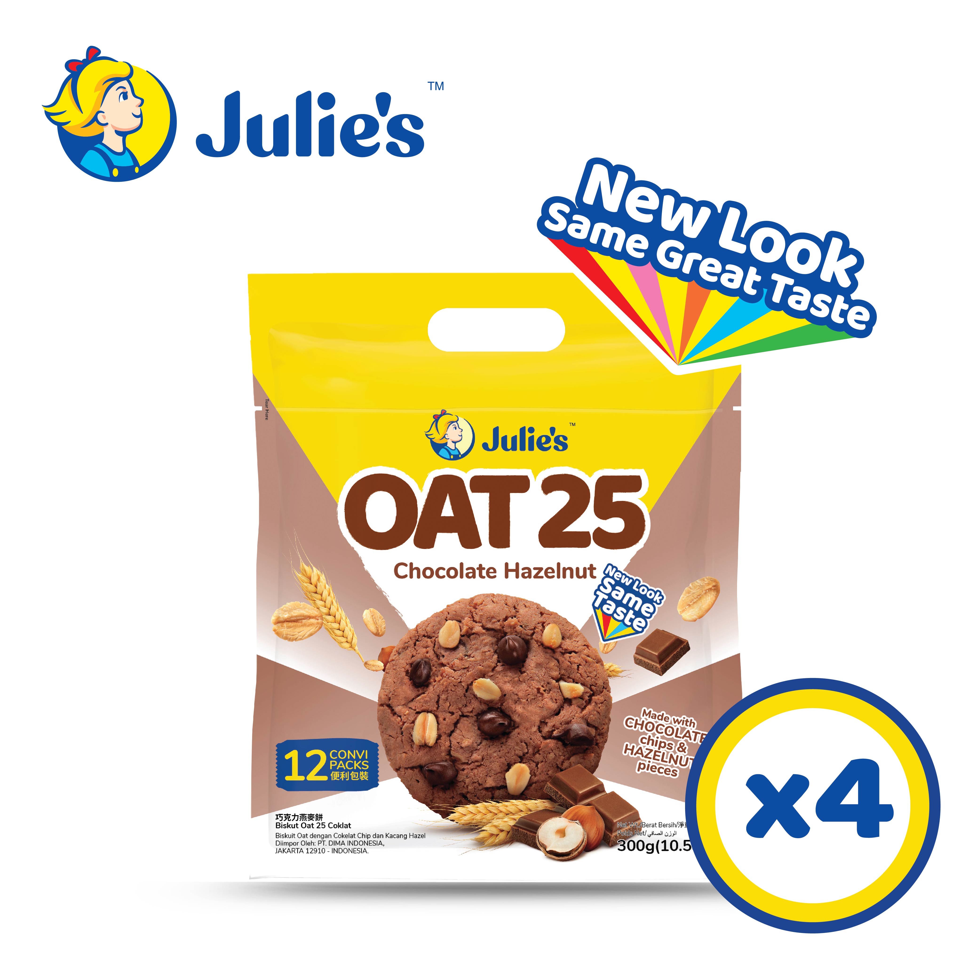 Julie\'s Oat25 Chocolate Biscuit 300g x 4 packs