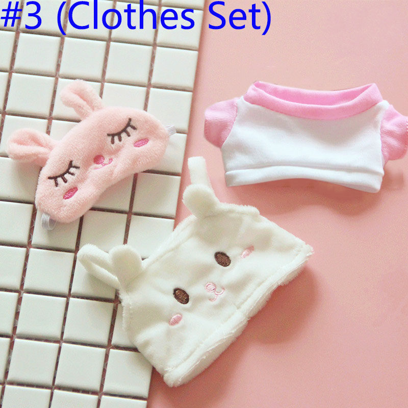 KPOP 20CM Ready Stock Lisa Cai Xunkun Wang Yibo Doll Rabbit Clothes Shoes Overalls Plush Toy Clothes Soft Doll Accessories