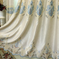AnneyOneDecor Chenille Embroidery Blackout Window Curtain Elegant Curtains Panels Luxury Treatments for Bedroom Living Room