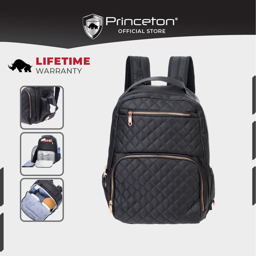 Princeton Milano 2.0 Baby Diapers Bag - Navy Blue / Black / Maroon