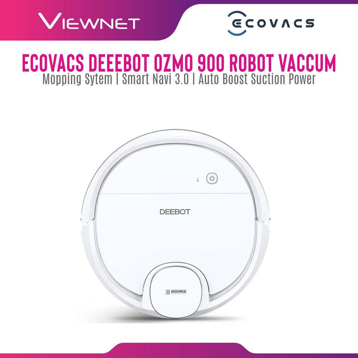 ECOVACS DEEBOT OZMO 900 Robot Vacuum Cleaner with Smart Navi 3.0 /Auto-Boost Suction Power/ [specal for the carpet] [Local Shipping & 1 Year Local Warranty]