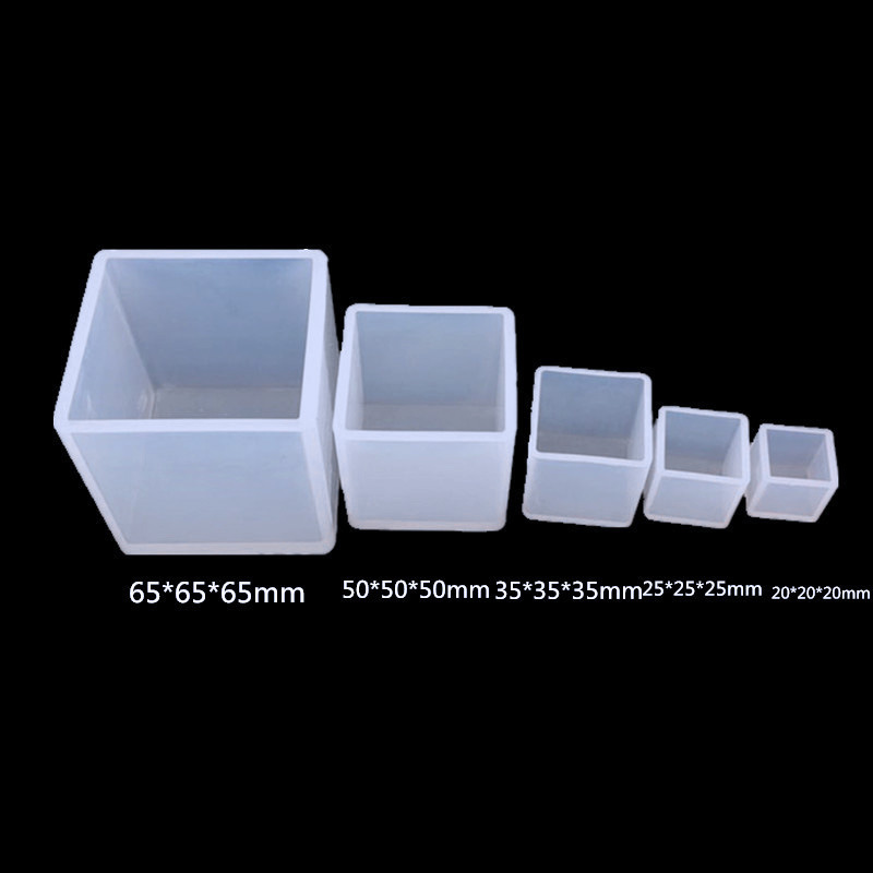 5 Size Crystal Epoxy Cube Mold Perfect Square Silicone Resin Mould DIY Art Craft Jewellery Display Casting Tool