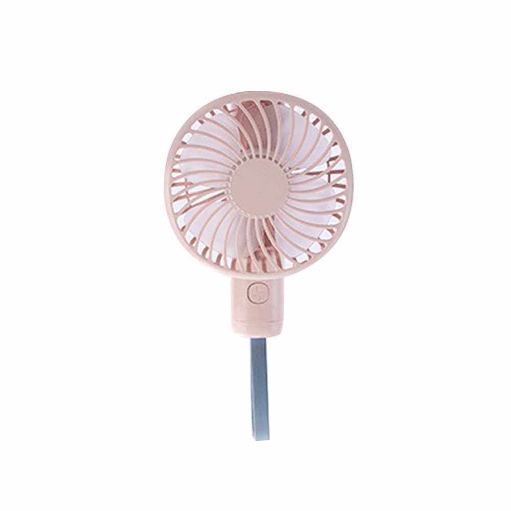 Handheld 180 Rotation USB Fan Rechargeable Portable Travel Small Fan with 3 Speed Strong Adjustable Personal Fan Cell Phone Base Mini Desk Table Fan for Kids Girls Woman Home Office Indoor Outdoor (P)