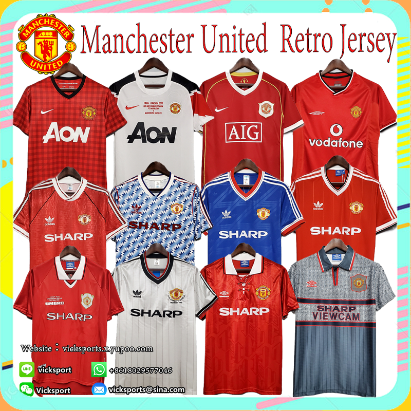 Mu retro jersey áo sân nhà 00-01 06-07 88-90 90-92 95-96 1985 1991 retro jersey man u áo bóng đá cho nam áo bóng đá retro mu jersey mu retro dài tay áo áo bóng đá cổ điển