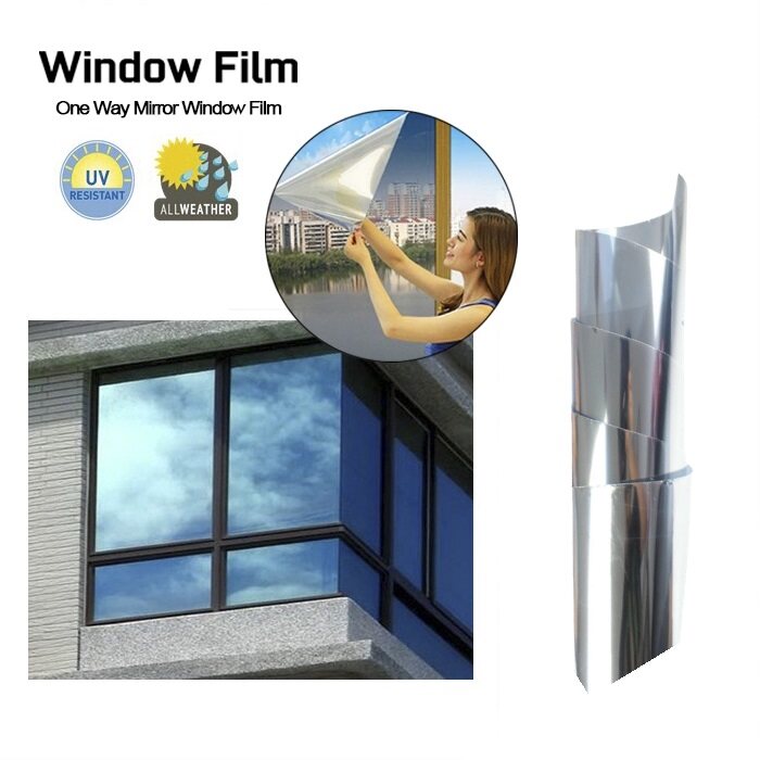 Solar Reflective Window Film One Way Privacy Mirror Tint Film 15 VLT Anti-UV Glass Tint Film