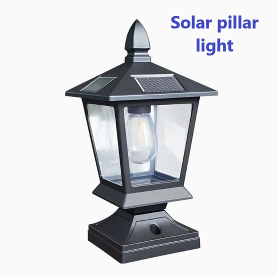 Solar outdoor weatherproof pillar light
