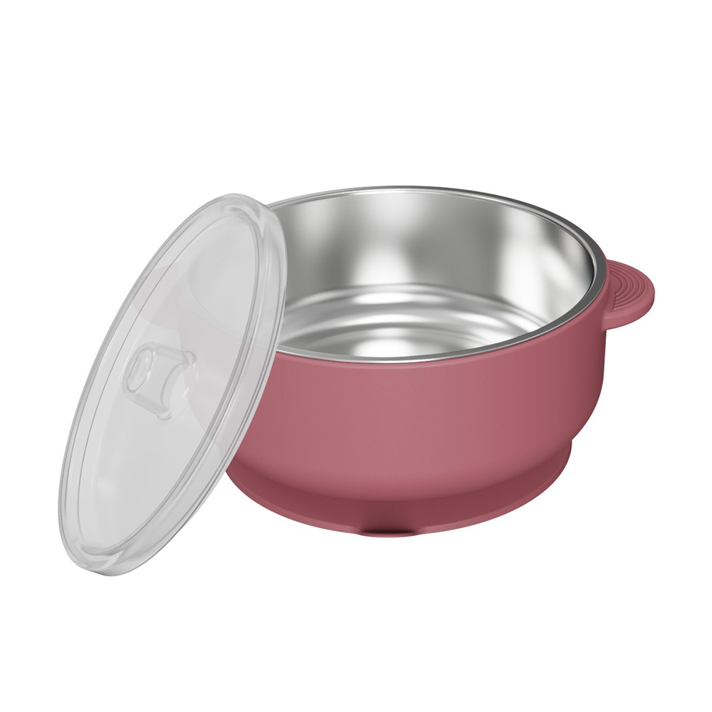 304Stainless Steel Kids Insulated Bowl Set-BPA Free Anti-Scald Suction Base Bowl with Utensils forBaby Led Weaning Plate