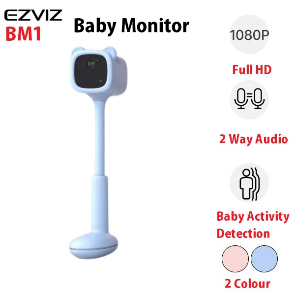 Ezviz BM1 Full HD Baby Monitor With 2 Way Audio + Baby Crying + Baby Activity Detection + Auto-Play Music + Color Night - Ezviz Baby Monitor Camera