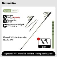 Naturehike Outdoor Ultralight 4-section collapsible Walking Sticks aluminum alloy Hiking Trekking Pole Canes