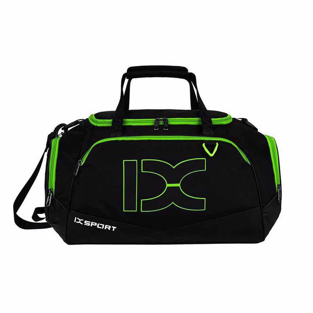 40L Sports Bag Training Gym Bag Unisex Fitness Bags Practical Multifunction Bag Large Capacity Outdoor Sporting Tote (Black+Green)