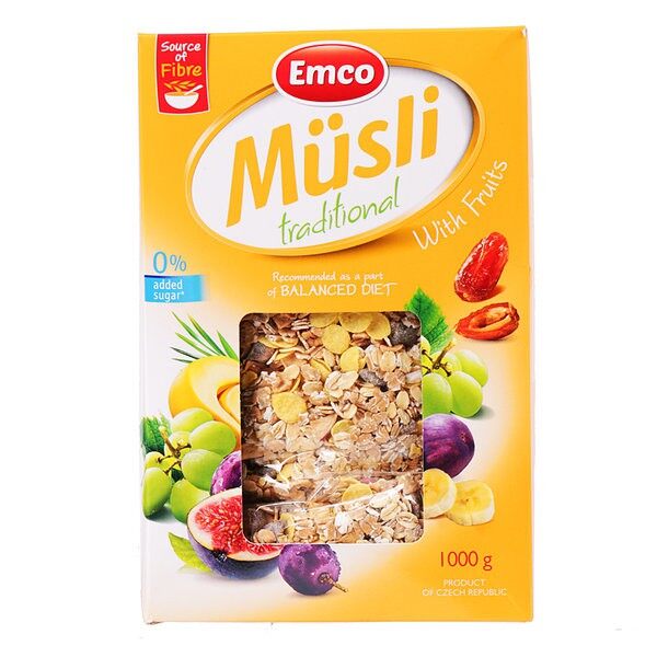 CEREAL Emco Musli Traditional With Fruits (1kg) EURO SNACKS