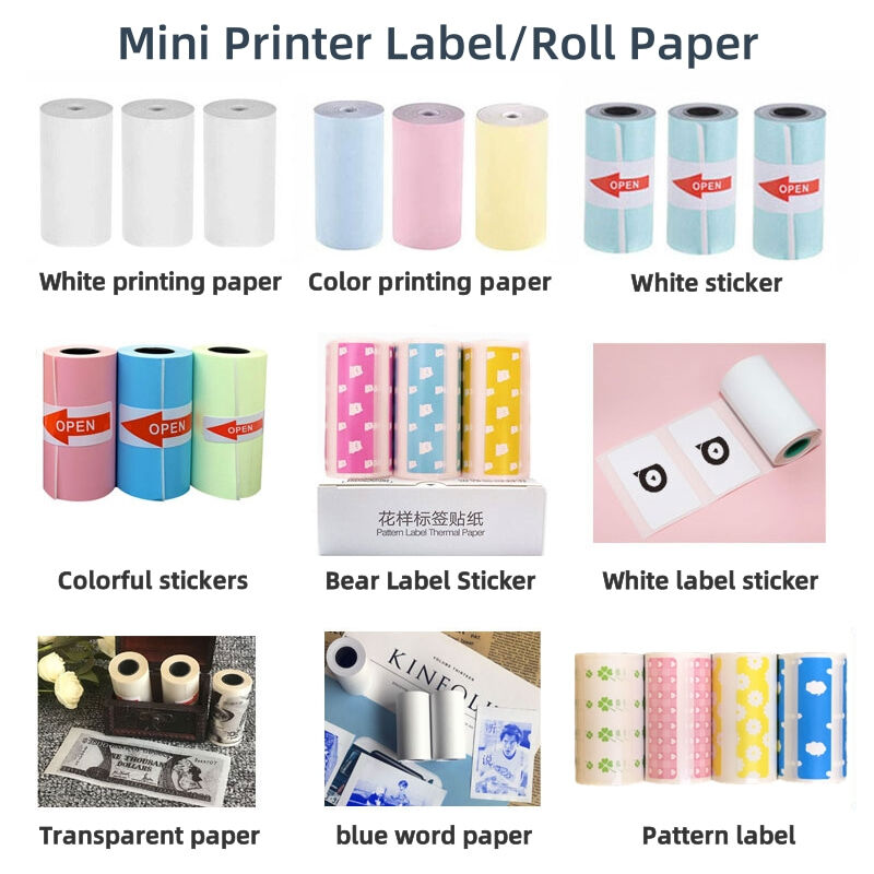57*30mm thermal paper roll for peripage paperang mini printer, photo labels for photo printer, color,