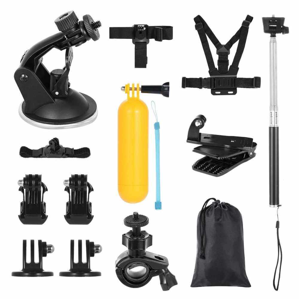 Andoer 14-in-1 Action Camera Accessories Kit Sports Camera Accessories Set Replacement for GoPro Hero 10 9 8 Max 7 6 5 Insta360 Xiaomi YI Action Cameras with Carrying Bag (Standard)