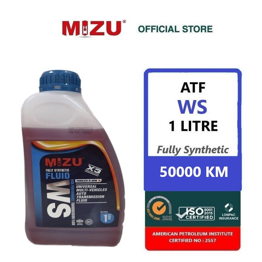 Mizu ATF WS (NEW) Toyota Lexus Fully Synthetic API Certified Insurance Cover ISO Gear Auto