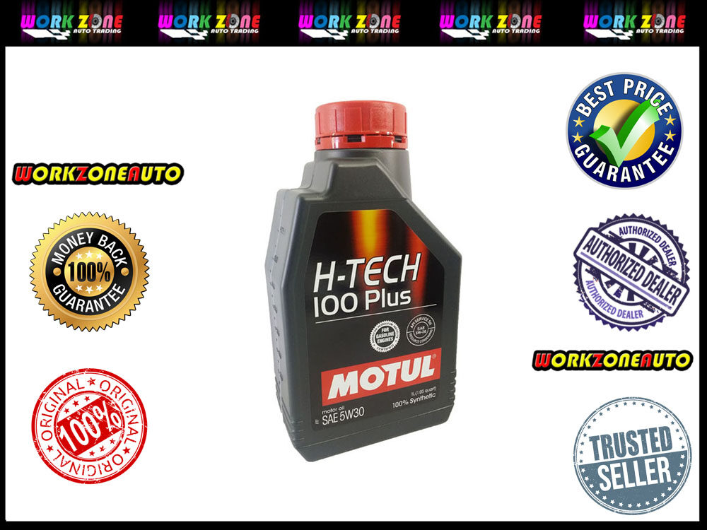 (Old Stock Clearance) Motul H-Tech 100 Plus 5W-30 5W30 Fully Synthetic Engine Oil 1L | Minyak Hitam Enjin Kereta | Workmanship Upah Ganti Servis Kereta Car Service With Extra Charges