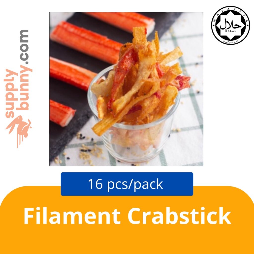 Filament Crabstick (16pcs per pack) 蟹柳 Lox Malaysia Frozen Processed Food Filamen Ketam