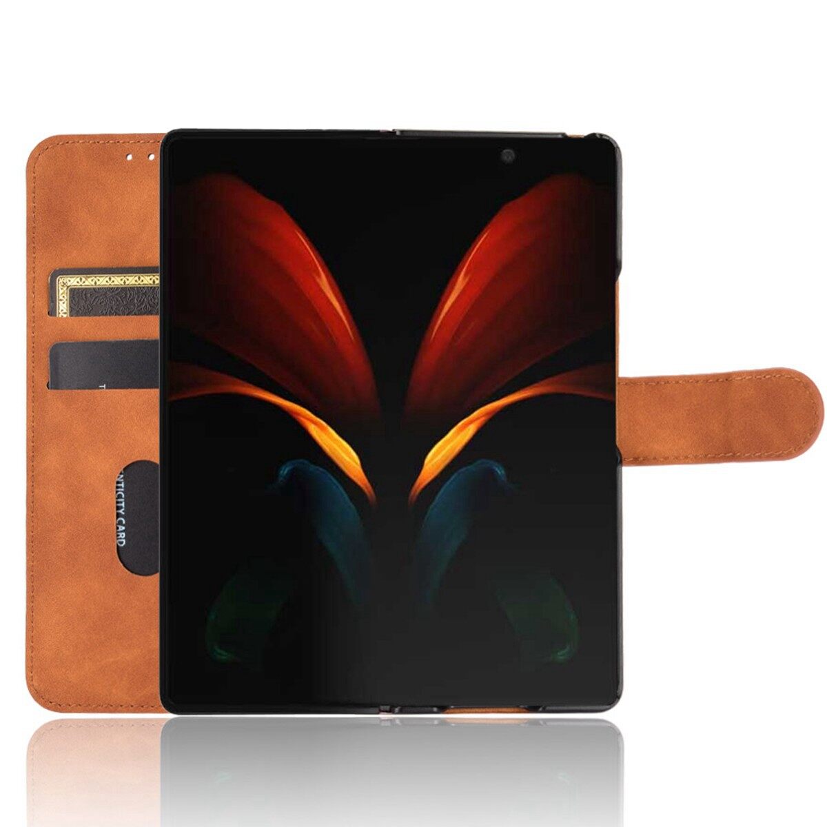 Dành Cho Samsung Galaxy Z Fold 2 Ốp Điện Thoại Cảm Giác Da Thời Trang Với Đứng Wallet Khe Cắm Thẻ Lật Bìa Vỏ Bảo Vệ Điện Thoại Từ Tính