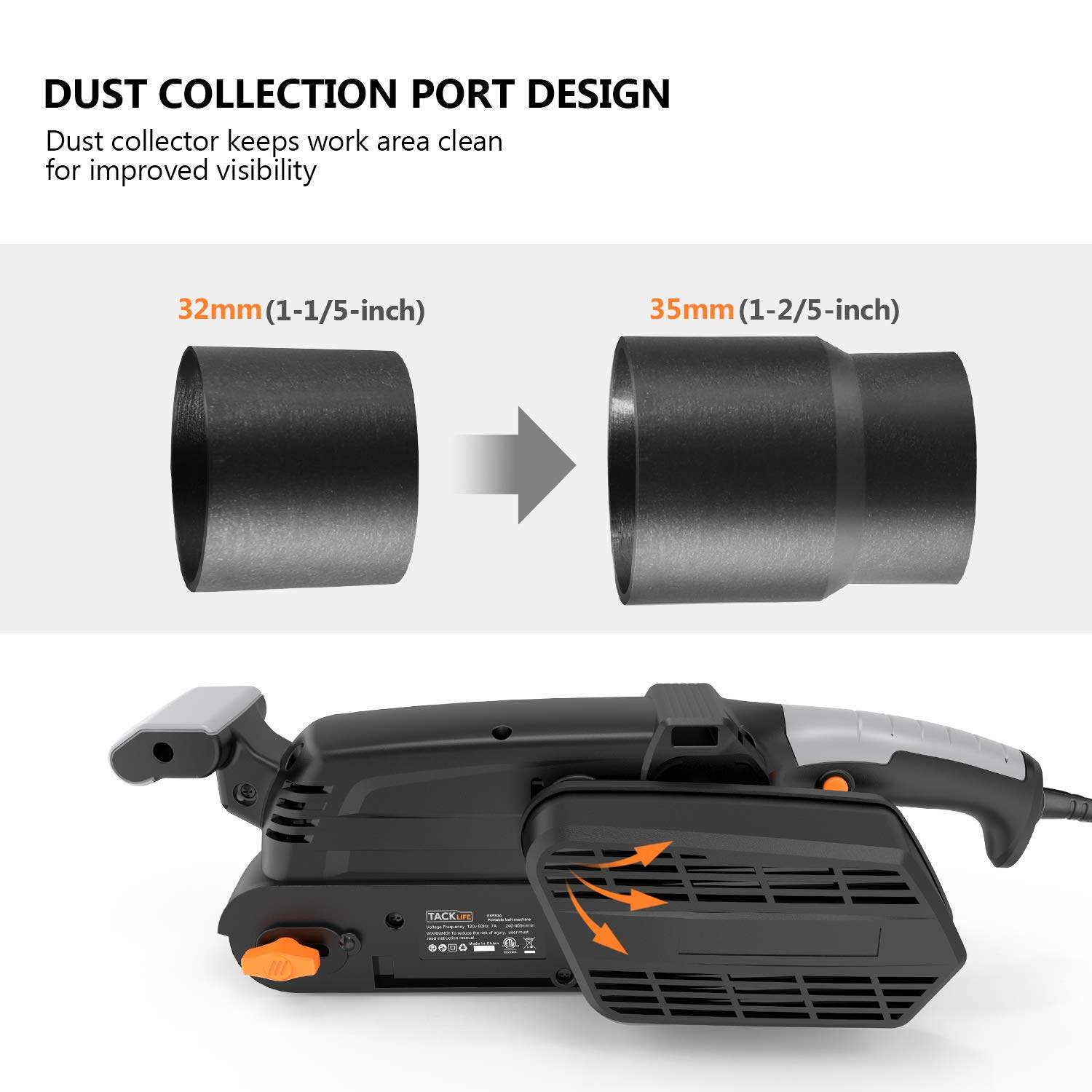 C31/TACKLIFE Belt Sander, 7.5A 900W, 321Inch Bench Sander, Variable