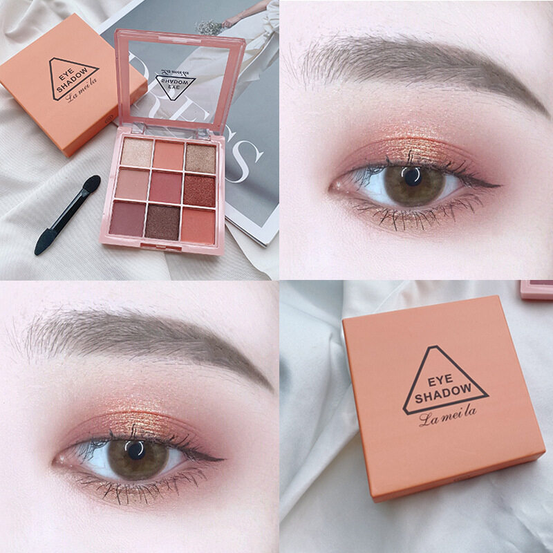 【Hy】 Bảng Phấn Mắt Chín Màu Bảng Phấn Mắt Kim Sa Kỳ Lân Lấp Lánh Mờ Ngọc Trai