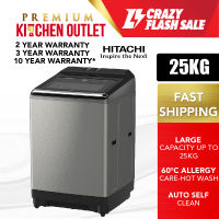 Hitachi 25KG Top Load Inverter Washing Machine SF-250ZFVAD | Dual Jet Series | Built in Heater | Auto Self Clean | Washer | Mesin Basuh