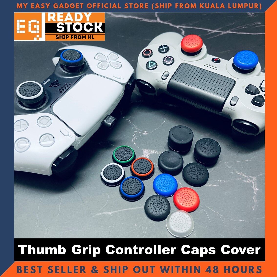 PS5 / PS4 Thumb Grip Controller Caps Cover Joystick Analog Protector Playstation