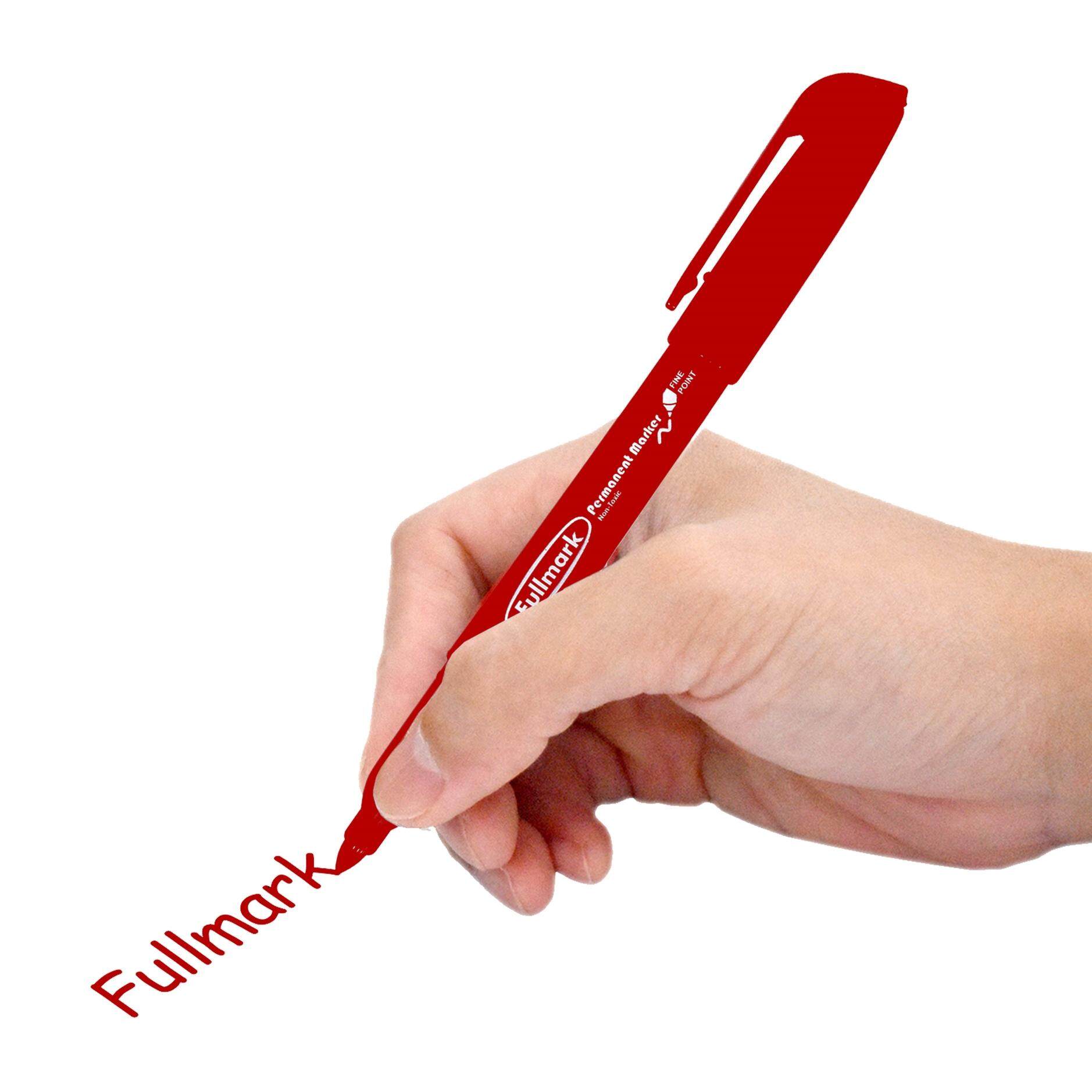 Fullmark Permanent Marker Pen Stationery , Fine Point  (Jet Black / Blue / Red) x 1 pcs