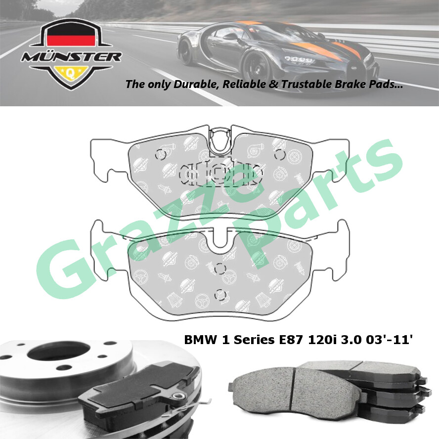 Münster Disc Brake Pad Rear BMW 1 Series E87 120i 3.0 03'-11' N46B20B N46B20A 3 Series E90 320i 2.0