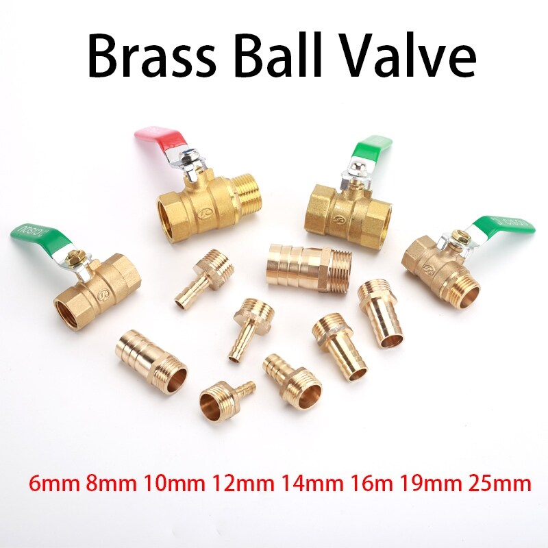 [HOT LKXJKLWGIL IO 518] Pagoda 6/8/10/12/14/16/19/25mm Brass Ball Valve Female Male Thread 1/2＂Copper Connector Joint Coupler Adapter Hose Valve Switch