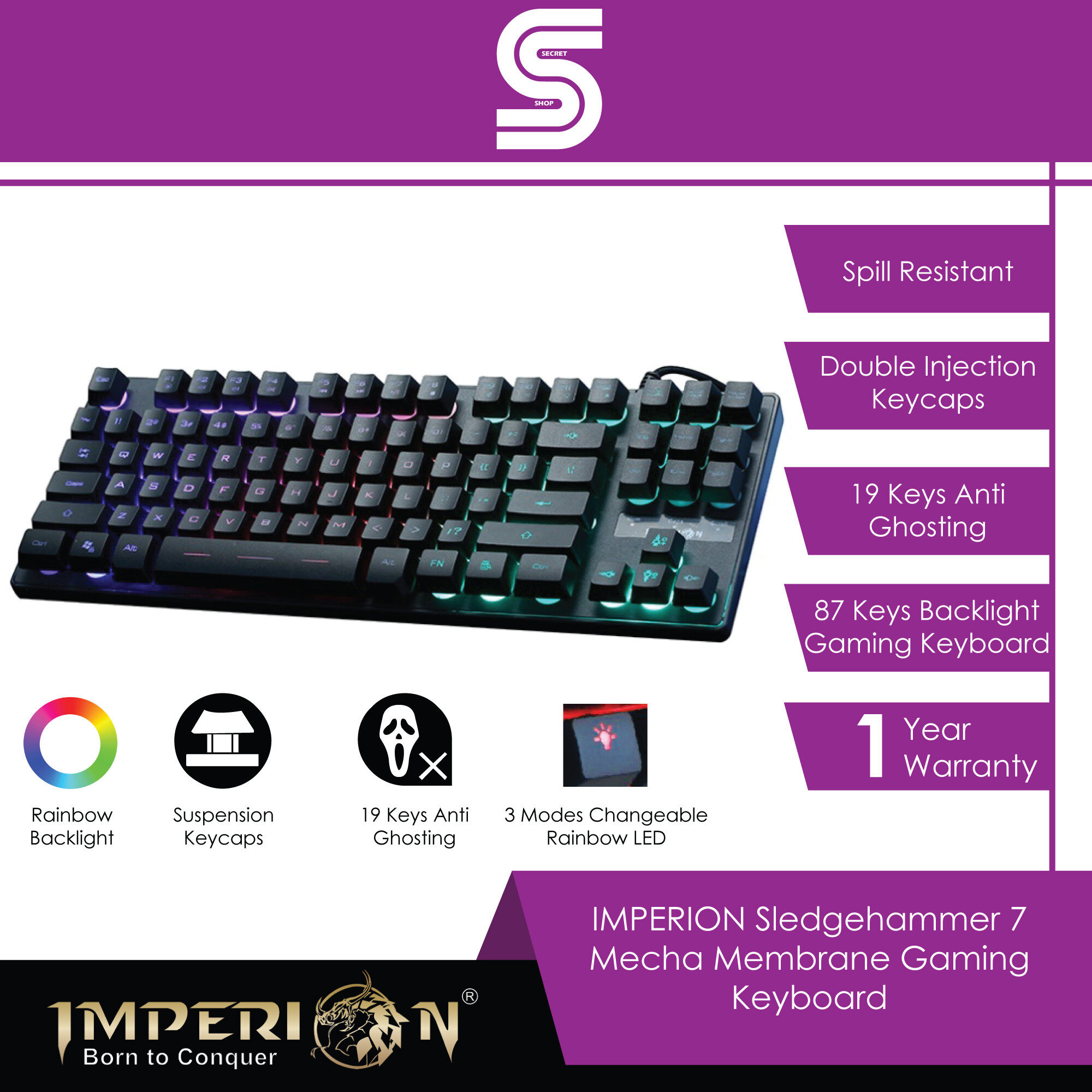 IMPERION Sledgehammer 7 Mecha Membrane Gaming Keyboard
