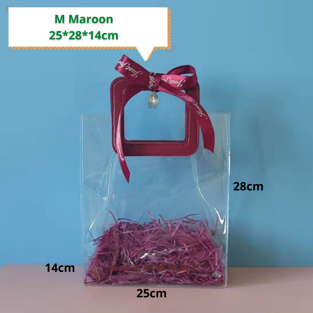 Clear Gift Bag with Handle PVC Gift Bag Heavy Duty Handle Gift Bag for Bridal Party Baby Shower Wedding Birthday Shopping Goody Bag