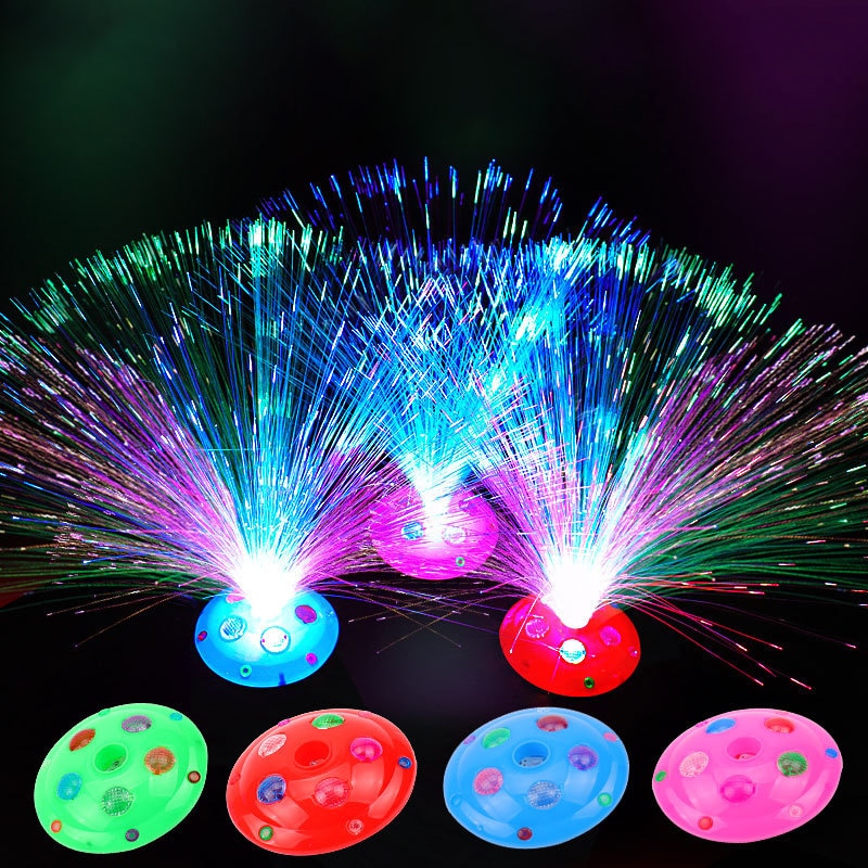 1PCS Beautiful Romantic Color Changing LED Fiber Optic Nightlight Lamp Small Night Light Chrismas Party Home Decoration