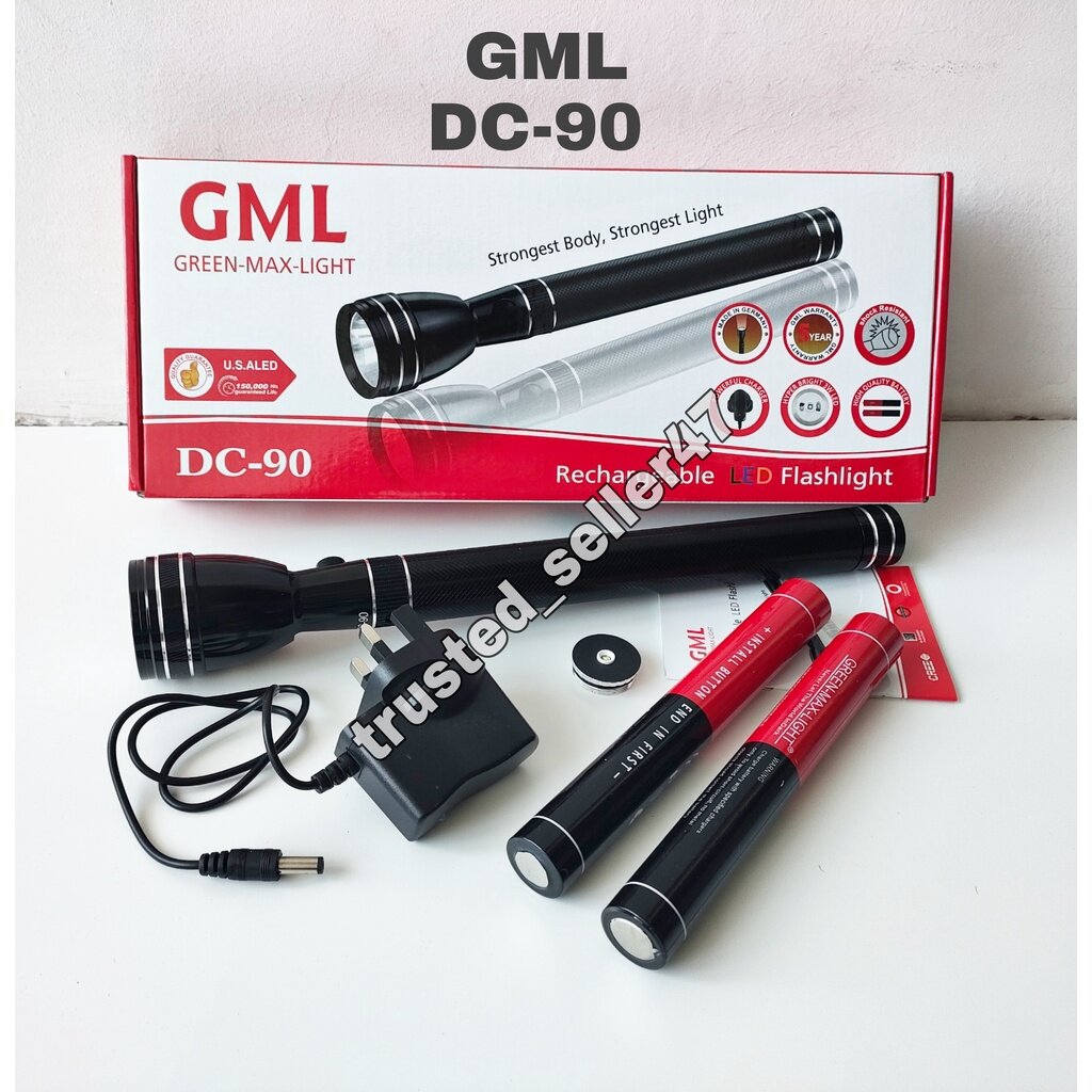 [Ready Stock ] GML Original Long Range 2021 New Version Rechargeable Battery Torch Light Ready Stock