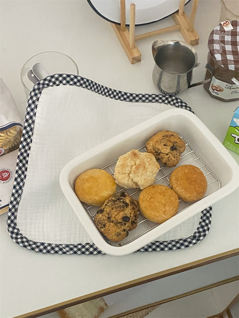 [LL Textile products] Wholesale A Bao - Homemade Korean Style ins R French Plaid Tablecloth Table Mat Cup Mat Insulation Bowl Placemat Baby Meal