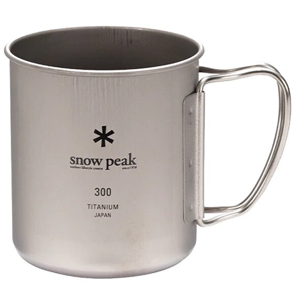SNOW PEAK Ti-Single Cup - Titanium Foldable Handle Coffee Cup Travel Mug [Made in Japan]